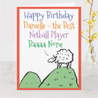 Sheep Design Happy Birthday to a Netball Player