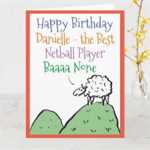 Sheep Design Happy Birthday to a Netball Player Card