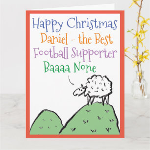 Sheep Design Happy Christmas Football Supporter Card