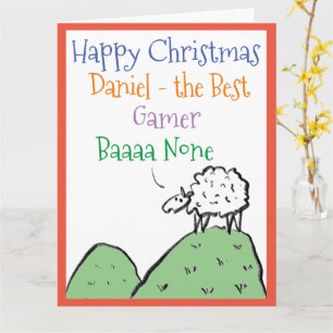 Sheep Design Happy Christmas to a Gamer Card