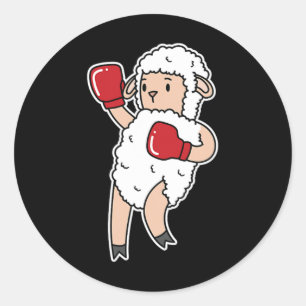 Sheep Does Boxing Classic Round Sticker