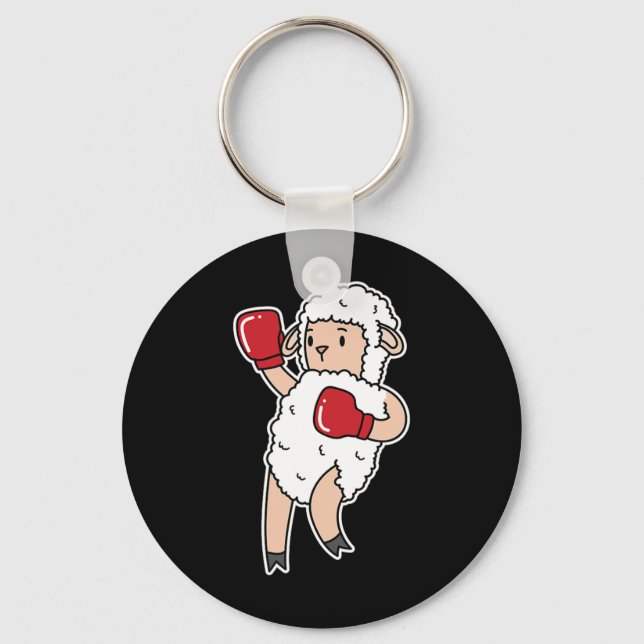 Sheep Does Boxing  Key Ring (Front)