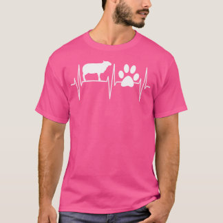 Sheep Dog Lover Sheep Heartbeat Farmer Sheep Lover T-Shirt