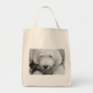 Sheep Dog Photo Grocery Tote Bag
