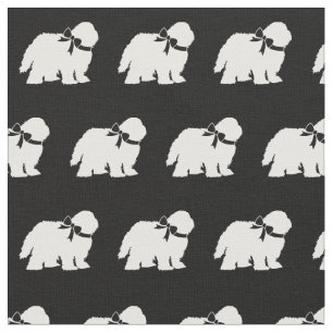Sheep Dog Silhouette Pet Fabric