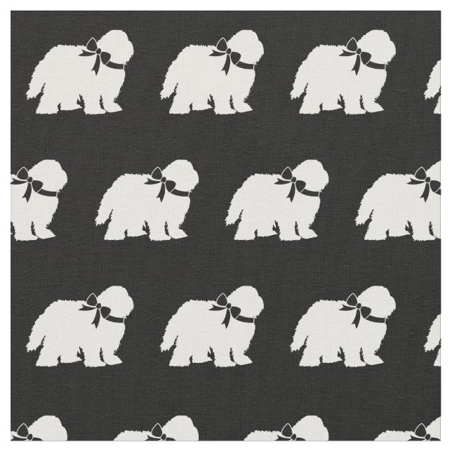 Sheep Dog Silhouette Pet Fabric (Close Up)