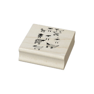 Sheep doodles rubber stamp