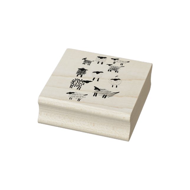 Sheep doodles rubber stamp (Stamp)