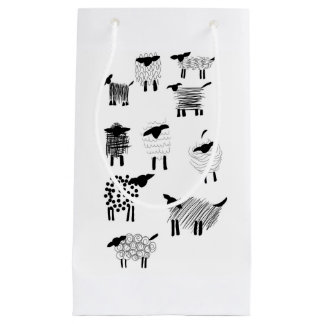 Sheep doodles small gift bag