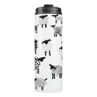 Sheep doodles thermal tumbler