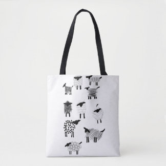 Sheep doodles tote bag