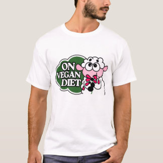 Sheep Eating Flower “On Vegan Diet” Funny Vegan T- T-Shirt