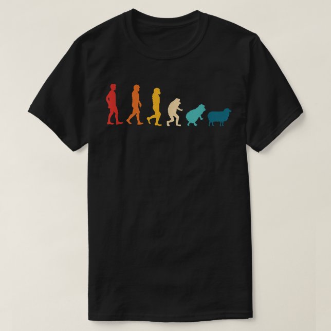 Sheep Evolution Farmer Farm Animal Retro  T-Shirt (Design Front)