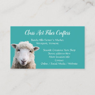 Sheep Face Custom Yarn Fibre Craft Shop Business C Card