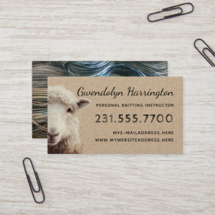 Sheep Face Knitting Wool Arts Business Card
