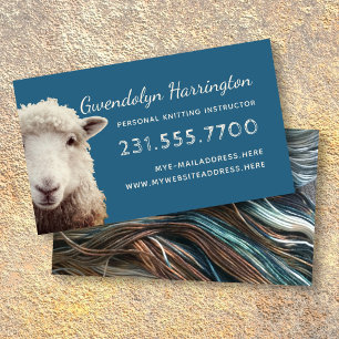 Sheep Face Knitting Wool Arts Business Card