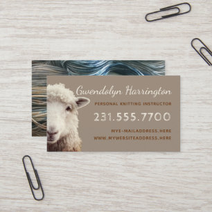 Sheep Face Knitting Wool Arts Business Card