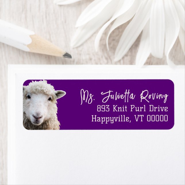 Sheep Face Purple Return Address (Insitu)