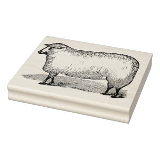 Sheep Facing Left Vintage Rubber Art Stamp