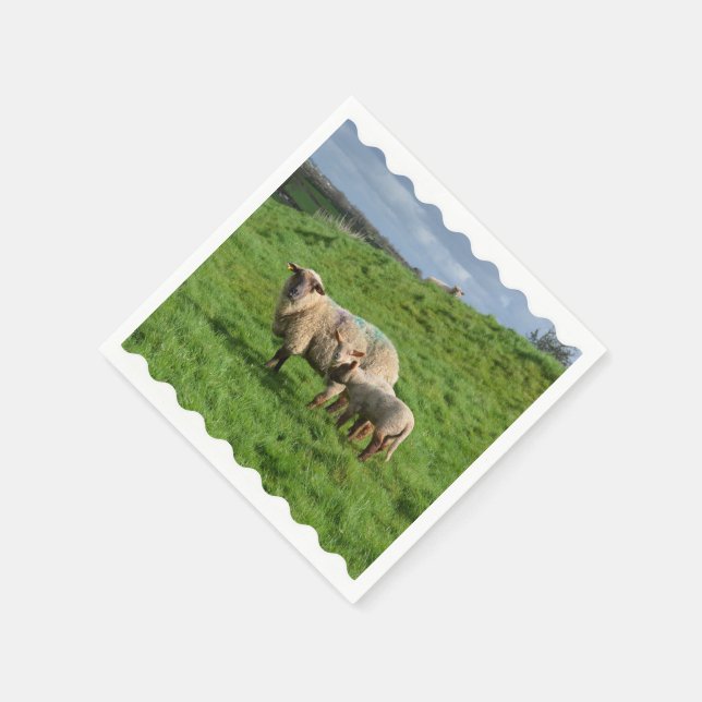 Sheep Family Napkin (Corner)