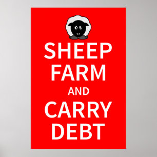 Sheep farm and carry debt poster
