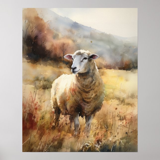 Sheep Farm Animal Art Print Poster (Front)