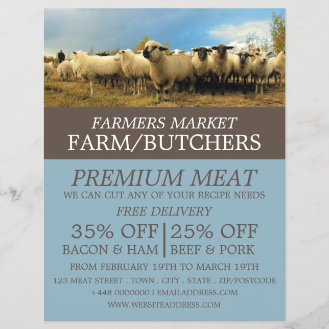 Sheep Farm, Farmer & Butcher Advertising Flyer (Front)