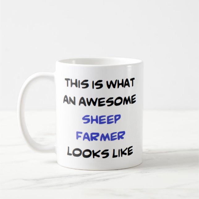 sheep farmer, awesome coffee mug (Left)