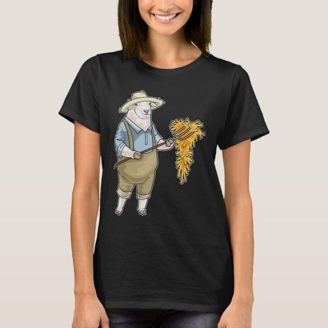 Sheep Farmer Straw T-Shirt (Front)