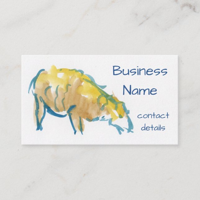 Sheep farmer watercolour painting business card (Front)