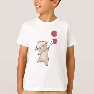 Sheep Flies Up With Balloons Funny Animals T-Shirt