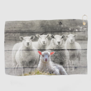 Sheep Flock Baby Lamb Golf Towel