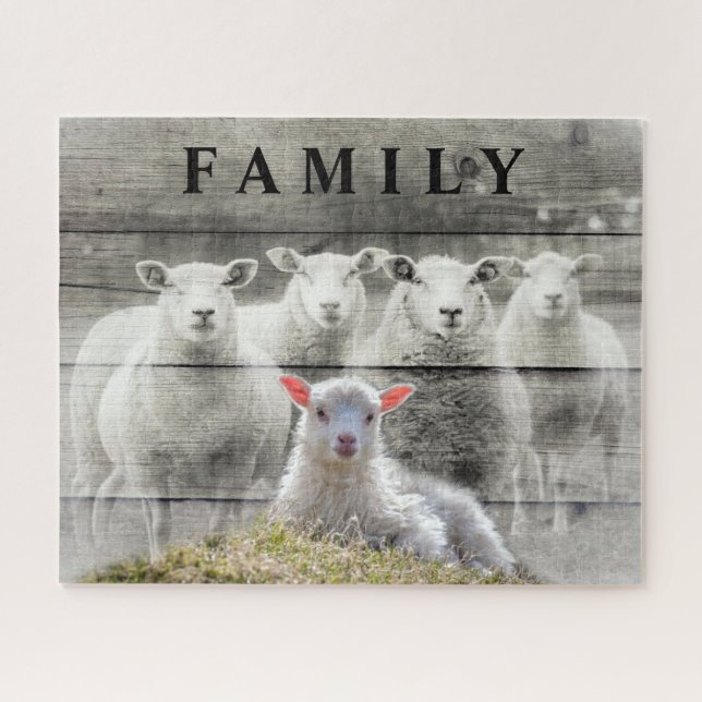 Sheep Flock Baby Lamb Jigsaw Puzzle (Horizontal)