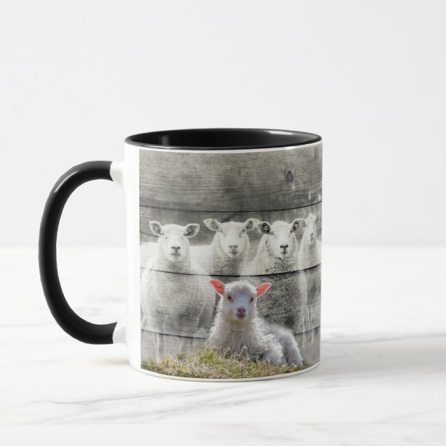 Sheep Flock Baby Lamb Mug (Left)