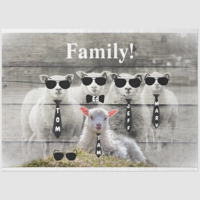 Sheep Flock Baby Lamb Tissue Paper (Front)