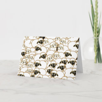 Sheep flock, wishing Ewe a Merry Christmas. Holiday Card