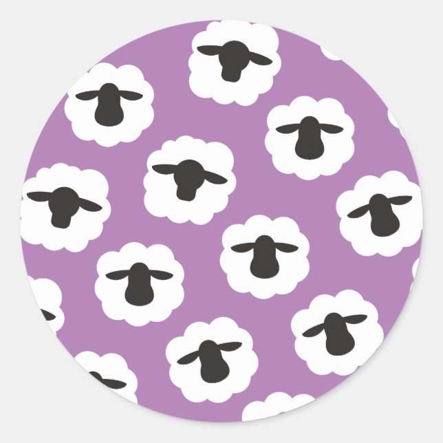 Sheep - Fluffy Sheep / Fibre Love Classic Round Sticker (Front)