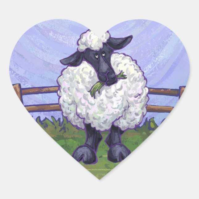 Sheep Gifts & Accessories Heart Sticker (Front)