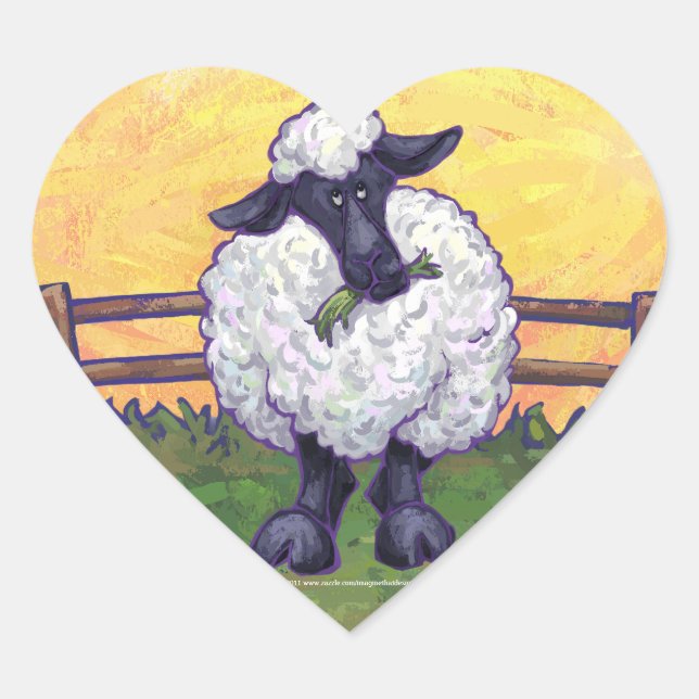 Sheep Gifts & Accessories Heart Sticker (Front)