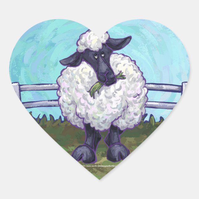 Sheep Gifts & Accessories Heart Sticker (Front)