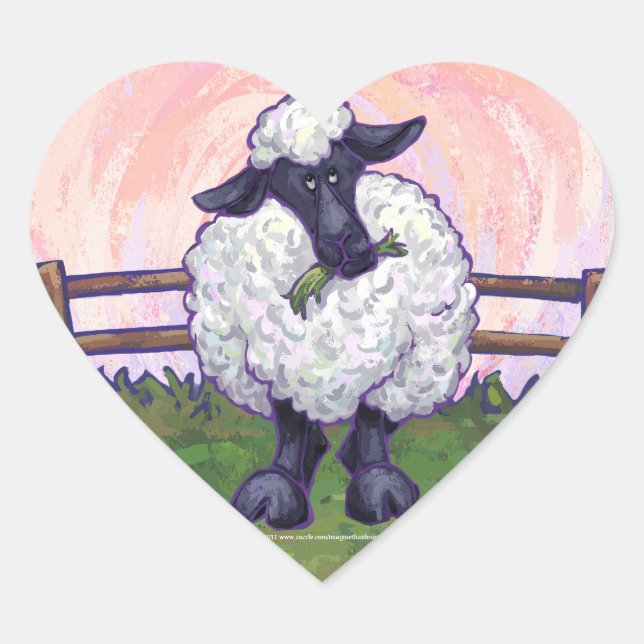 Sheep Gifts & Accessories Heart Sticker (Front)
