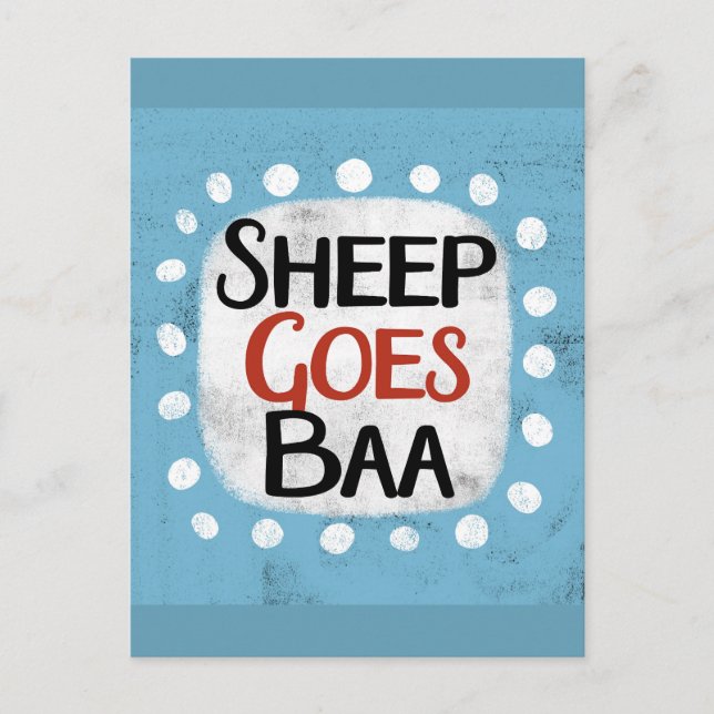 Sheep Goes Baa Postcard (Front)