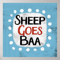 Sheep Goes Baa Poster Wall Art