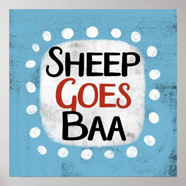 Sheep Goes Baa Poster Wall Art (Front)