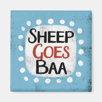 Sheep Goes Baa Refrigerator Magnet