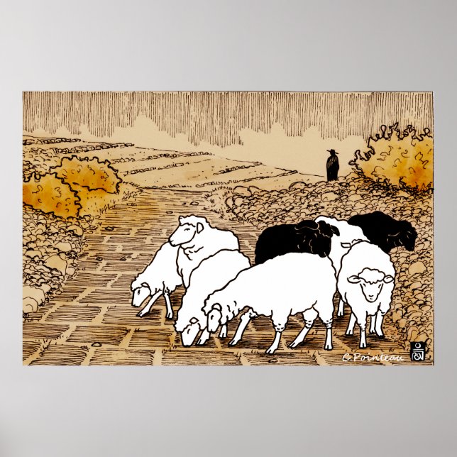 Sheep Going To Pasture Poster (Front)