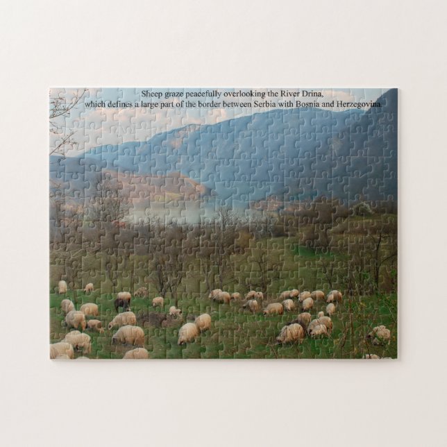 Sheep Grazing on the Bosnia Border Jigsaw Puzzle (Horizontal)