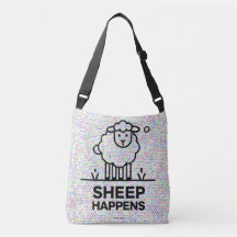 SHEEP HAPPEN Funny Crossbody Tote Bag Gift