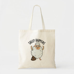 Sheep Happens Funny Poop Pun  Tote Bag