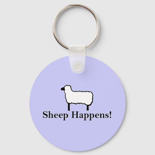 Sheep Happens! Key Ring (Front)